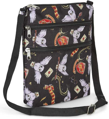 Crossbody Bags for Women, Harry Potter, Hogwarts Gryffindor, Officially Licensed Small Sling Bag, Shoulder Bag, Shoulder Bag, Travel Purse for Passport, Wizarding World Fans, Adults & Teens