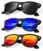 KALIYADI Polarized Sunglasses for Men and Women Matte Finish Sun glasses Color Mirror Lens UV Blocking (3 Pack)