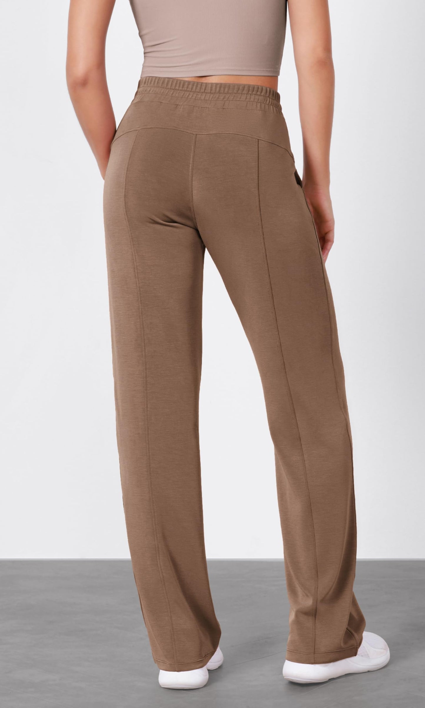 ODODOS Women's Modal Soft Wide Leg Pants with Pockets Adjustable Shockcord High Waist Casual Lounge Pants-27/29/31" Inseam
