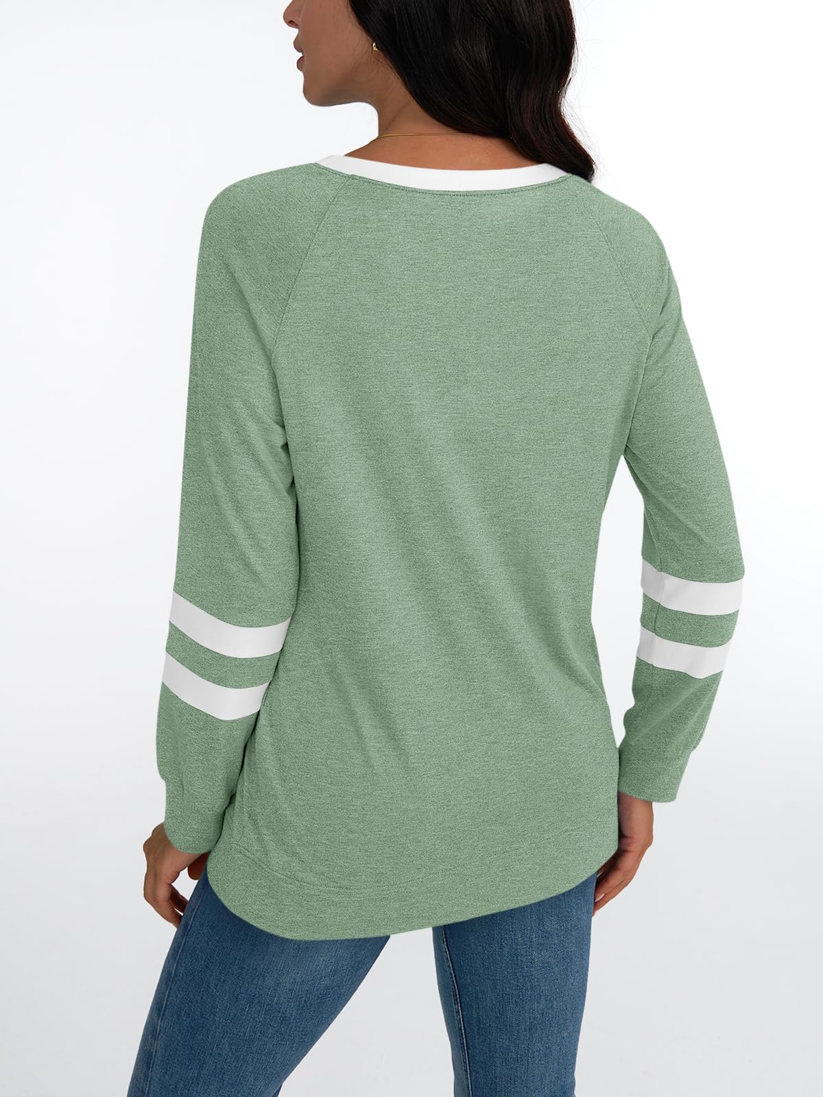 AUTOMET Womens Long Sleeve Shirts Color Block Casual Crewneck Tops Tshirt Basic Tees Fall Fashion Clothes Trendy Outfits