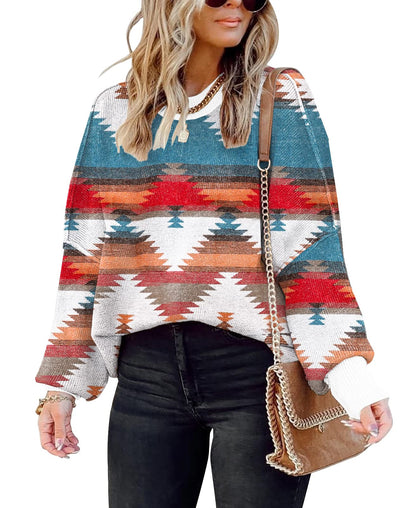 ETCYY Womens Oversized Sweaters Fall 2024 Fashion Clothes Trendy Batwing Sleeve Colorblock Striped Knit Pullover Sweater Tops