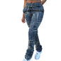 Women's Modern Straight Jeans Wide Leg Casual 2024 Boyfriend Cropped Raw Hem Denim Pants Cropped Wide-Leg Jeans
