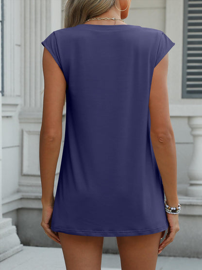 ANRABESS Womens Tank Top V Neck Cap Sleeve Summer Casual Loose Slit Side Sleeveless Tunic Tee Shirts 2025 Trendy Clothes