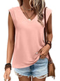 ANRABESS Womens Tank Top V Neck Cap Sleeve Summer Casual Loose Slit Side Sleeveless Tunic Tee Shirts 2025 Trendy Clothes