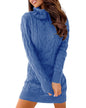 Langwyqu Womens Cable Knit Sweater Dress Sexy Long Sleeve Bodycon Turtleneck Mini Fall Sweaters Dresses
