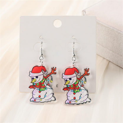 Christmas Earrings for Women Cute Colorful Acrylic Christmas Santa Claus Tree Gingerbread Men Earrings Funny Christmas Cat Dinosaur Earrings Xmas New Year Party Earrings Holiday Earrings