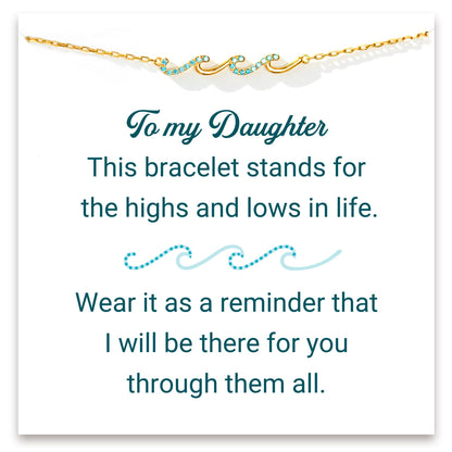 STORYJEWELLERY Wave Bracelets, Birthday Gifts for Women, Gifts for Mom, Sister Birthday Gifts, Daughter Gifts from Mom, Mom Birthday Gifts, Daughter Bracelets, Mothers Day Gifts, Christmas Gifts