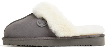 Dearfoams Women's Fireside Sydney Shearling Fur Indoor/Outdoor Scuff Slipper with Wide Widths