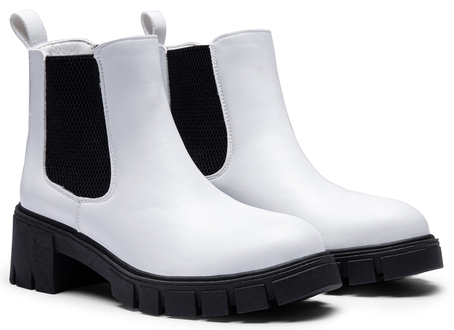 Vepose Women's 936 Chelsea Ankle Boots Platform Lug Sole Elastic Slip on Booties