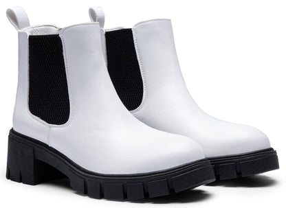 Vepose Women's 936 Chelsea Ankle Boots Platform Lug Sole Elastic Slip on Booties