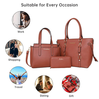 Montana West 3PCS Purses and Handbags for Women Tote Purse and Wallet Set Shoulder Satchel Bag for Women
