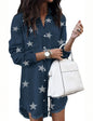 Zilcremo Women Denim Shirt Dresses Long Sleeve Distressed Jean Dress Button Down Casual Tunic Top