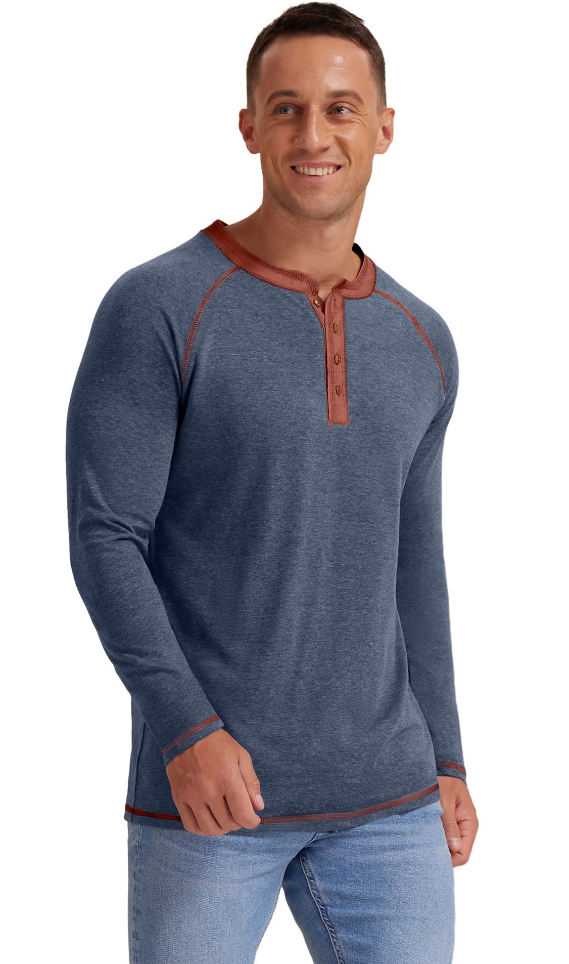 Sailwind Mens Henley Long/Short Sleeve T-Shirt Cotton Casual Shirt