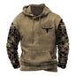 PORCLAY Mens Aztec Hoodie Western Cowboy Hooded Sweatshirt Country Graphic Print Oversized Pullover Shirts with Pocket