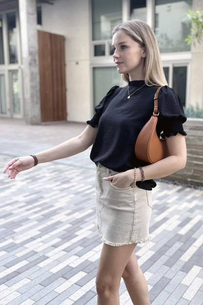 FashionPuzzle Small Crescent Shoulder Bag Underarm Purse