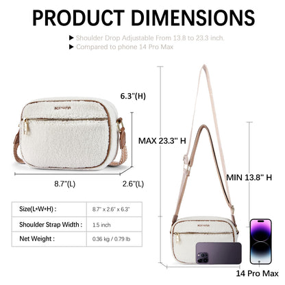 BOSTANTEN Quilted Crossbody Bags for Women Vegan Leather Purses Small Shoulder Handbags with Wide Strap