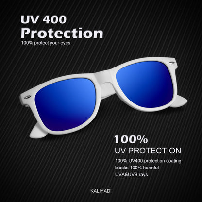 KALIYADI Polarized Sunglasses for Men and Women Matte Finish Sun glasses Color Mirror Lens UV Blocking (3 Pack)