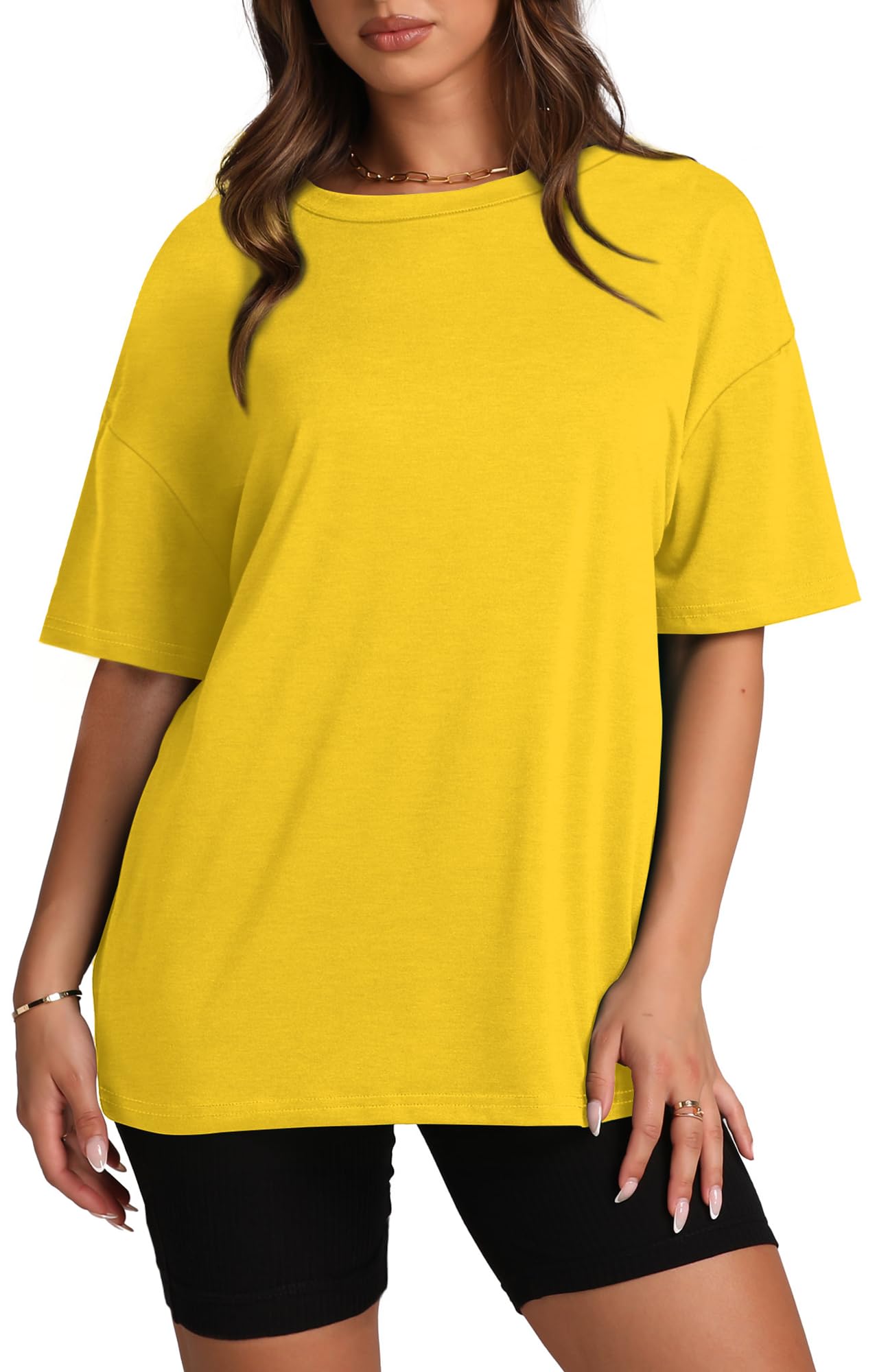 Oversized T Shirts for Women Summer Crewneck Short Sleeve Basic Tops Loose Fit