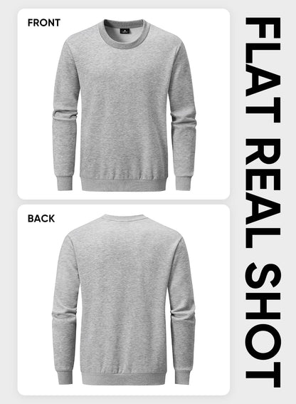 JMIERR Men's Casual Long Sleeves Crewneck Sweatshirts Cotton Pullover Sweatshirt for Men