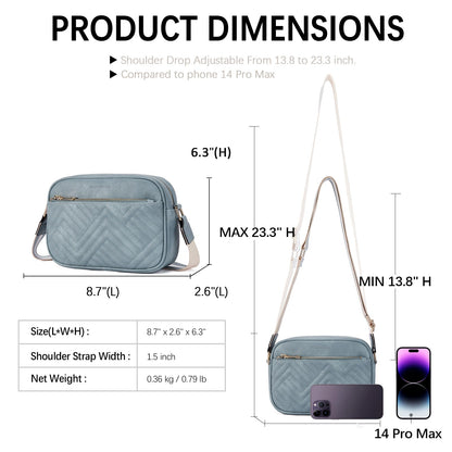 BOSTANTEN Quilted Crossbody Bags for Women Vegan Leather Purses Small Shoulder Handbags with Wide Strap