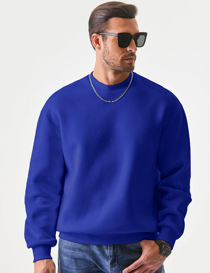 JMIERR Men's Casual Long Sleeves Crewneck Sweatshirts Cotton Pullover Sweatshirt for Men