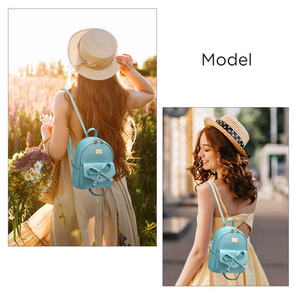 I IHAYNER Girls Bowknot Cute Leather Backpack Mini Backpack Purse for Women