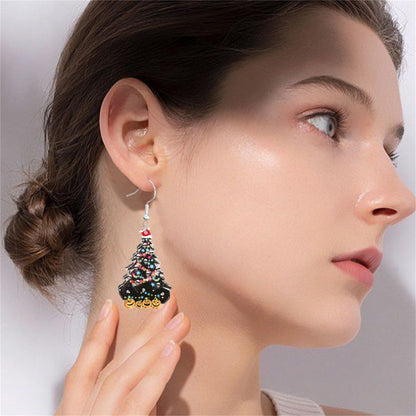 Christmas Earrings for Women Cute Colorful Acrylic Christmas Santa Claus Tree Gingerbread Men Earrings Funny Christmas Cat Dinosaur Earrings Xmas New Year Party Earrings Holiday Earrings