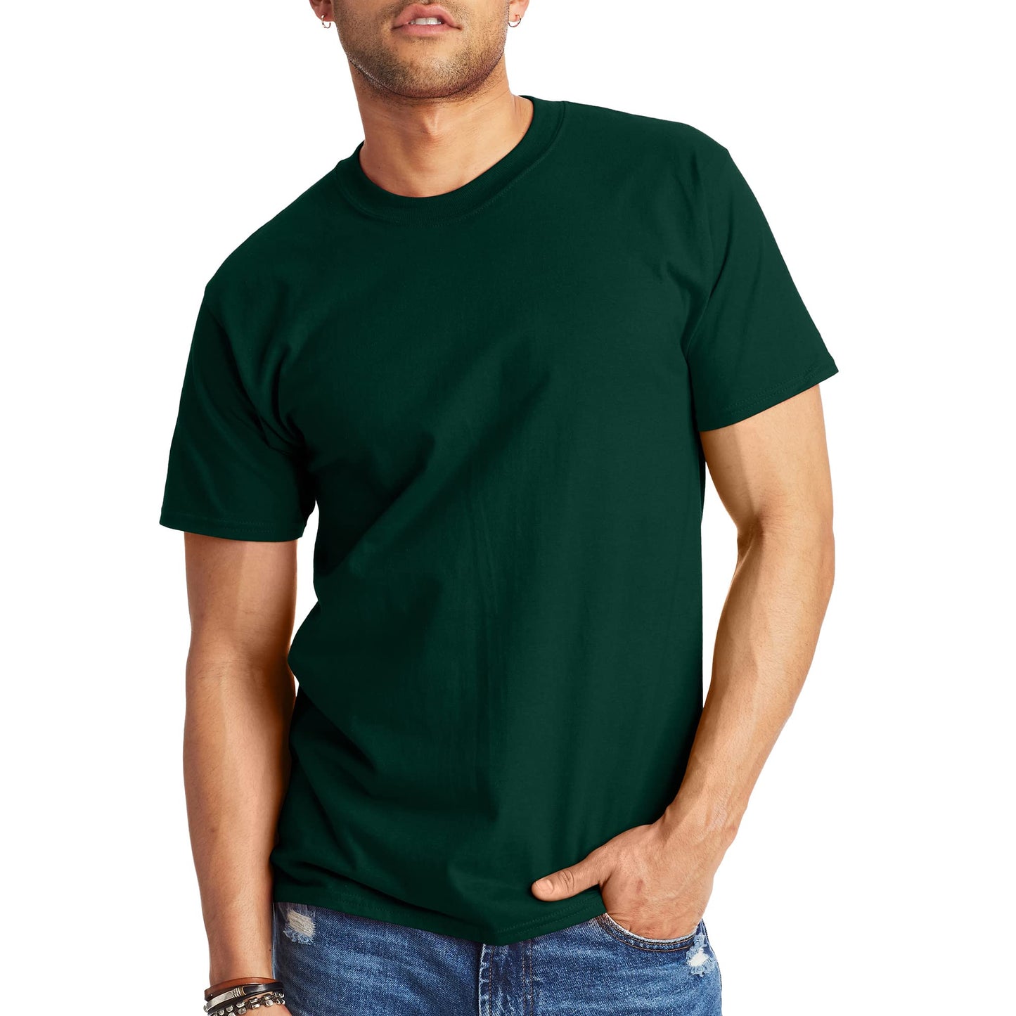 Hanes Men's Beefy-T T-Shirt, Heavyweight Cotton Tee, 1 Or 2 Pack, Big & Tall Sizes Available