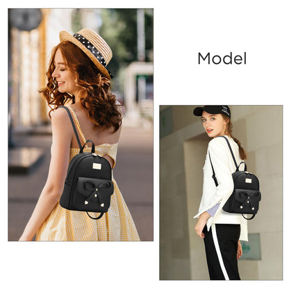 I IHAYNER Girls Bowknot Cute Leather Backpack Mini Backpack Purse for Women