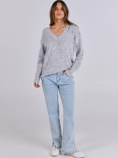 ANRABESS Long Sleeve Shirts for Women V Neck Casual Fall Tops Loose Fit Lightweight Sweaters Tunic Fashion 2024 Clothes