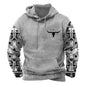 PORCLAY Mens Aztec Hoodie Western Cowboy Hooded Sweatshirt Country Graphic Print Oversized Pullover Shirts with Pocket