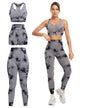 3 Piece Workout Sets for Women Butt Lifting Leggings with High Impact Sports Bra Gym Shorts