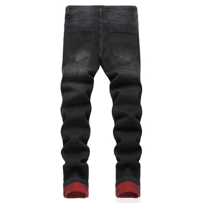 JUNBAOSS Men's Slim Fit Stretch Jeans Ripped Skinny Jeans for Men, Distressed Straight Leg Fashion Comfort Flex Waist Pants