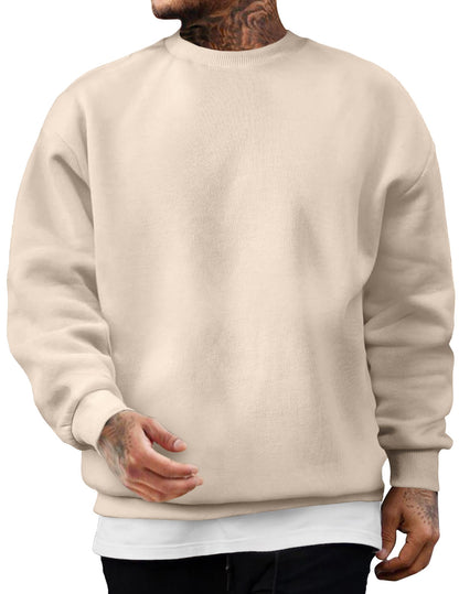 JMIERR Men's Casual Long Sleeves Crewneck Sweatshirts Cotton Pullover Sweatshirt for Men