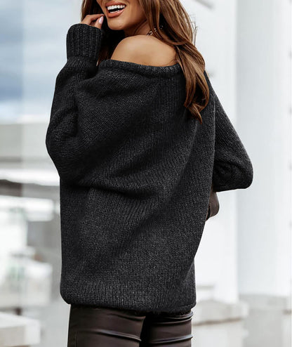 BTFBM Women Casual Long Sleeve Fall Sweaters Crew Neck Solid Color Soft Ribbed Knitted Oversized Pullover Loose Fit Jumper