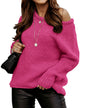 BTFBM Women Casual Long Sleeve Fall Sweaters Crew Neck Solid Color Soft Ribbed Knitted Oversized Pullover Loose Fit Jumper