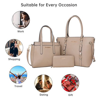 Montana West 3PCS Purses and Handbags for Women Tote Purse and Wallet Set Shoulder Satchel Bag for Women