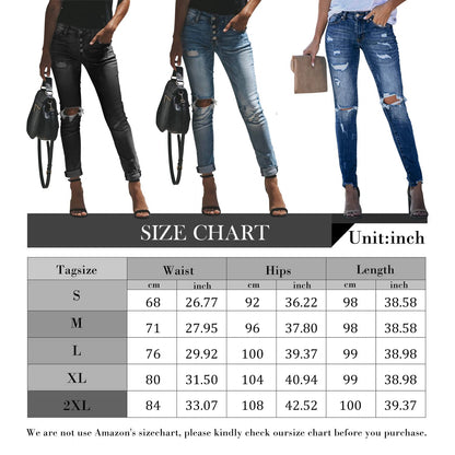 KUNMI Women's Ripped Mid Waisted Boyfriend Jeans Loose Fit Distressed Stretchy Denim Pants
