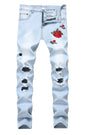 Men's Ripped Skinny Stretch Distressed Destroyed Slim Jeans Denim Pants