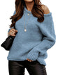 BTFBM Women Casual Long Sleeve Fall Sweaters Crew Neck Solid Color Soft Ribbed Knitted Oversized Pullover Loose Fit Jumper