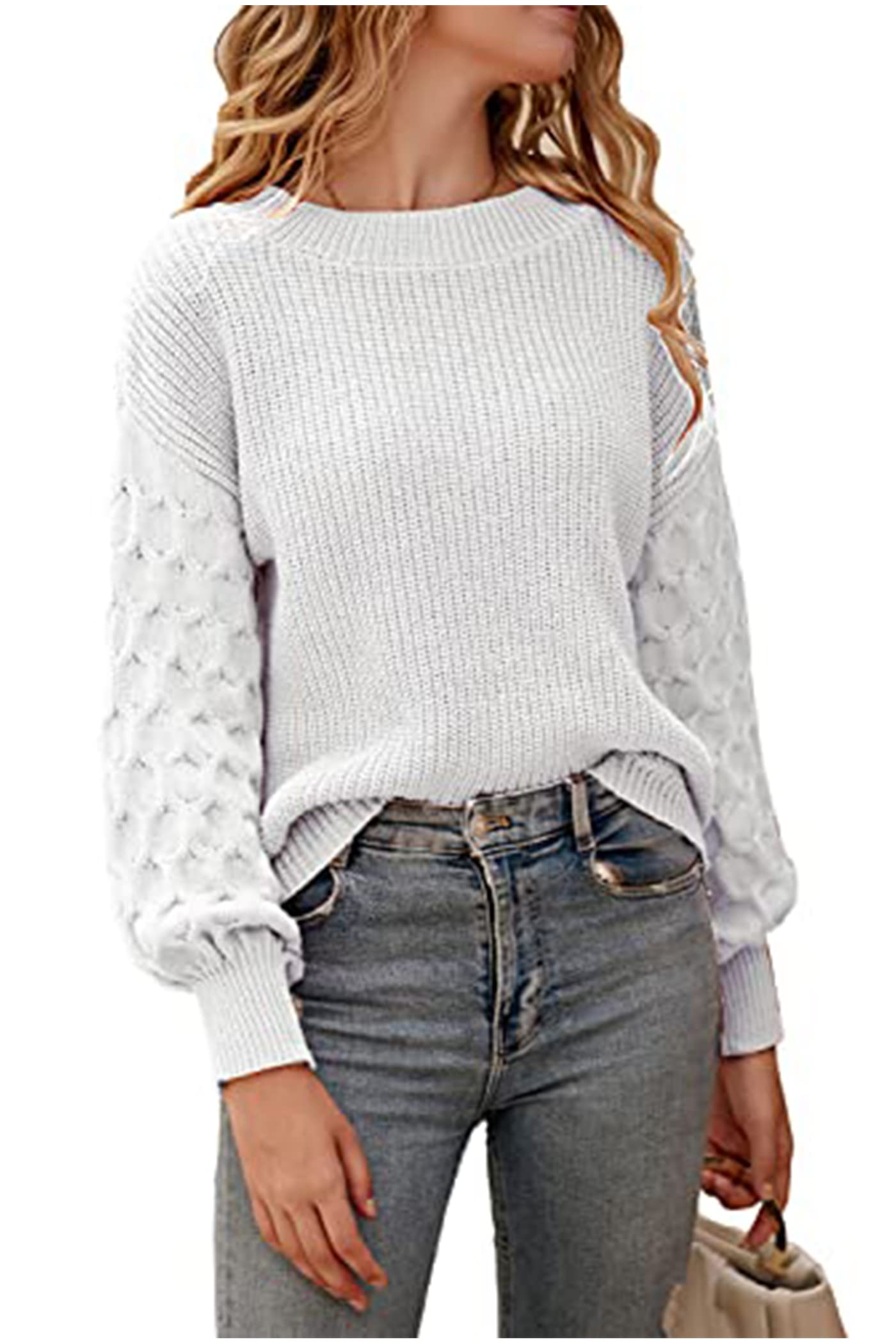 PRETTYGARDEN Women's 2024 Winter Pullover Sweater Casual Long Sleeve Crewneck Loose Chunky Knit Jumper Tops Blouse