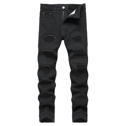 JUNBAOSS Men's Slim Fit Stretch Jeans Ripped Skinny Jeans for Men, Distressed Straight Leg Fashion Comfort Flex Waist Pants