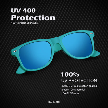 KALIYADI Polarized Sunglasses for Men and Women Matte Finish Sun glasses Color Mirror Lens UV Blocking (3 Pack)