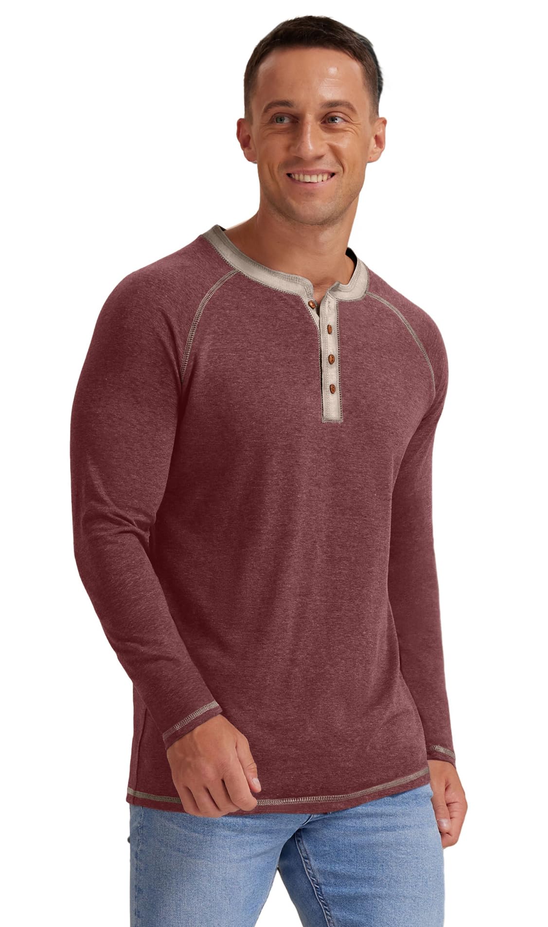 Sailwind Mens Henley Long/Short Sleeve T-Shirt Cotton Casual Shirt