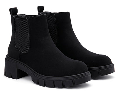 Vepose Women's 936 Chelsea Ankle Boots Platform Lug Sole Elastic Slip on Booties