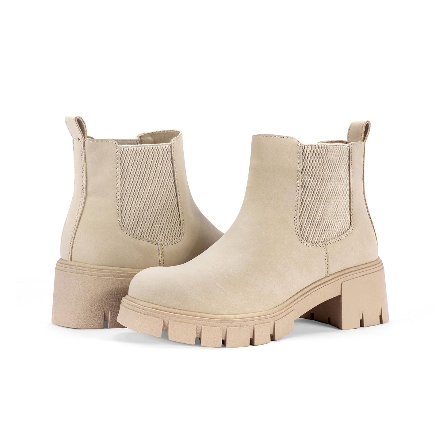Vepose Women's 936 Chelsea Ankle Boots Platform Lug Sole Elastic Slip on Booties