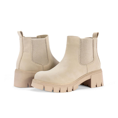 Vepose Women's 936 Chelsea Ankle Boots Platform Lug Sole Elastic Slip on Booties