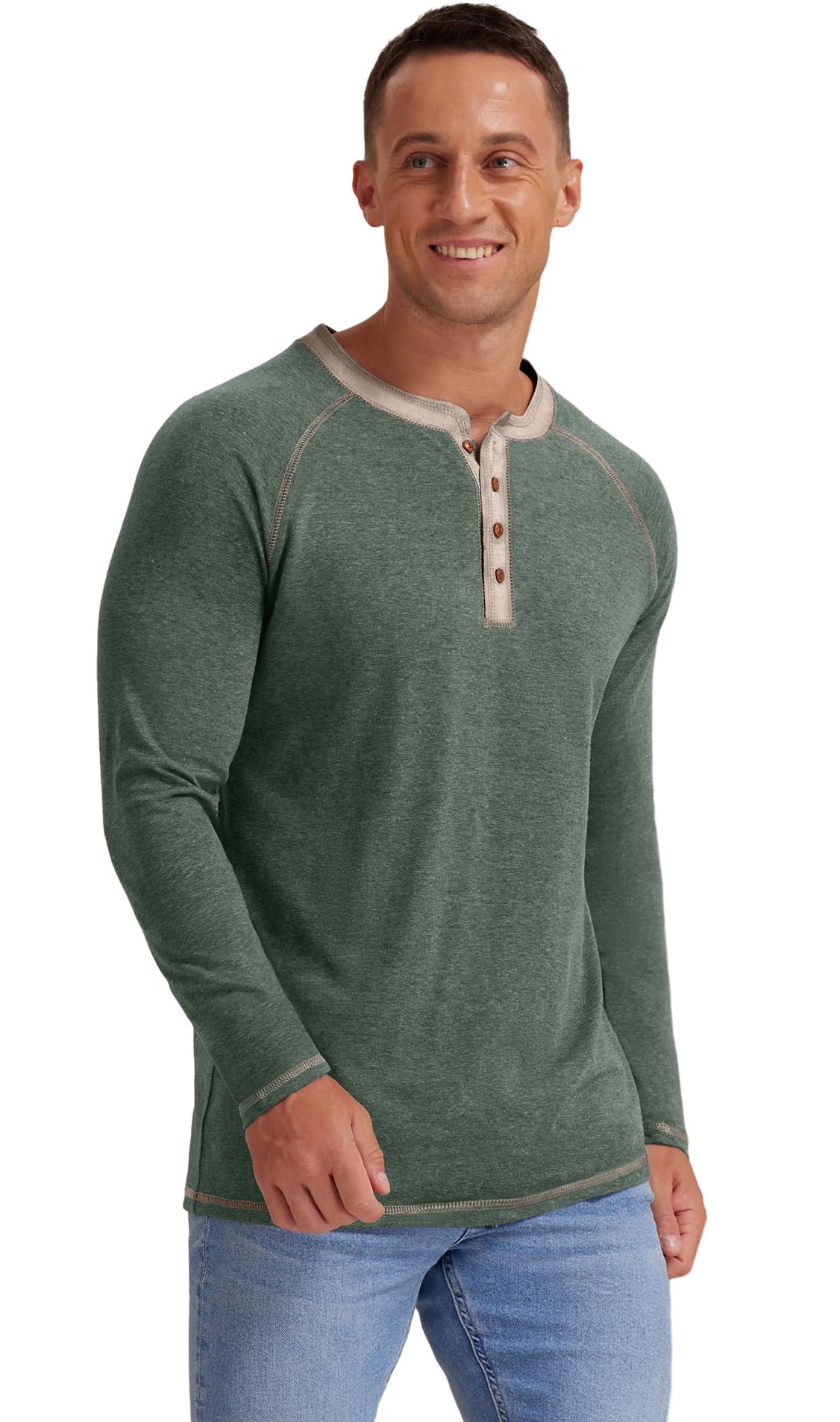 Sailwind Mens Henley Long/Short Sleeve T-Shirt Cotton Casual Shirt
