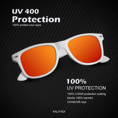 KALIYADI Polarized Sunglasses for Men and Women Matte Finish Sun glasses Color Mirror Lens UV Blocking (3 Pack)