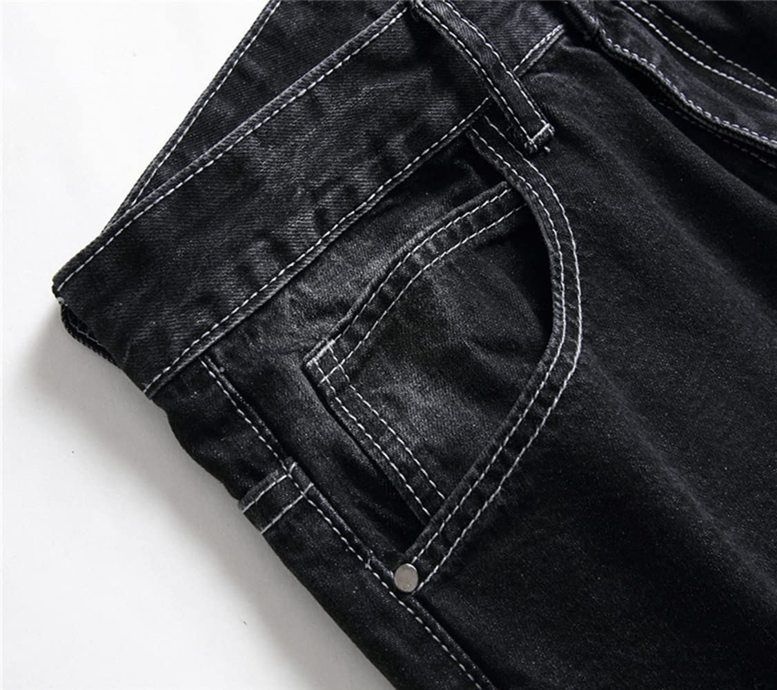 Men's Ripped Skinny Stretch Distressed Destroyed Slim Jeans Denim Pants